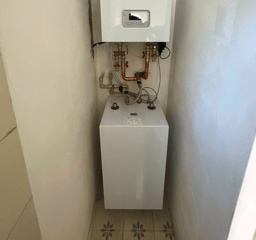 Výměna kotle a TUV v Lounech + napojení na podlahové topení